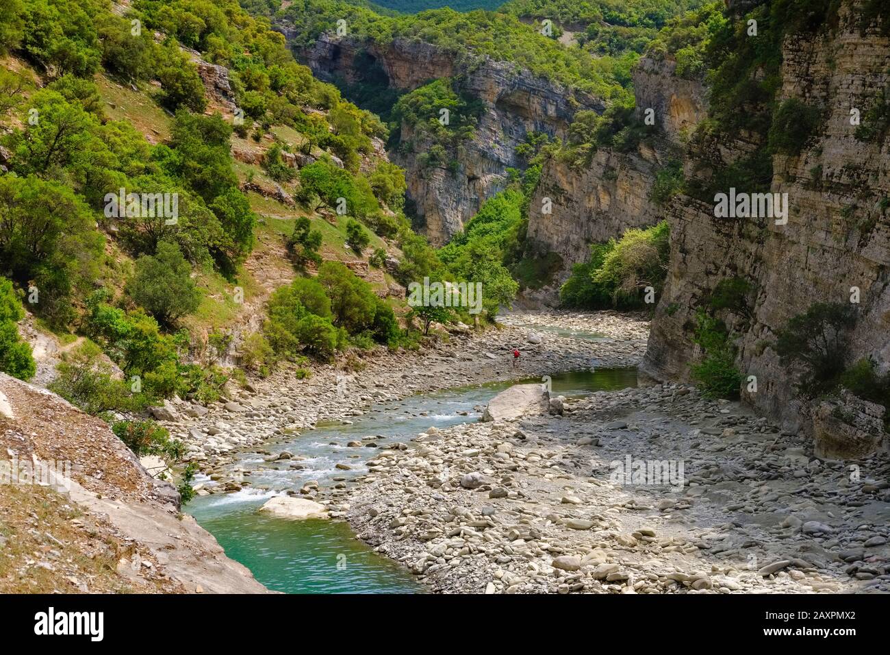 Lengarica Canyon, Rivière Lengaricë, Près De Përmet, Parc National Hotova-Dangell, Gjirokastra, Gjirokastër, Albanie Banque D'Images
