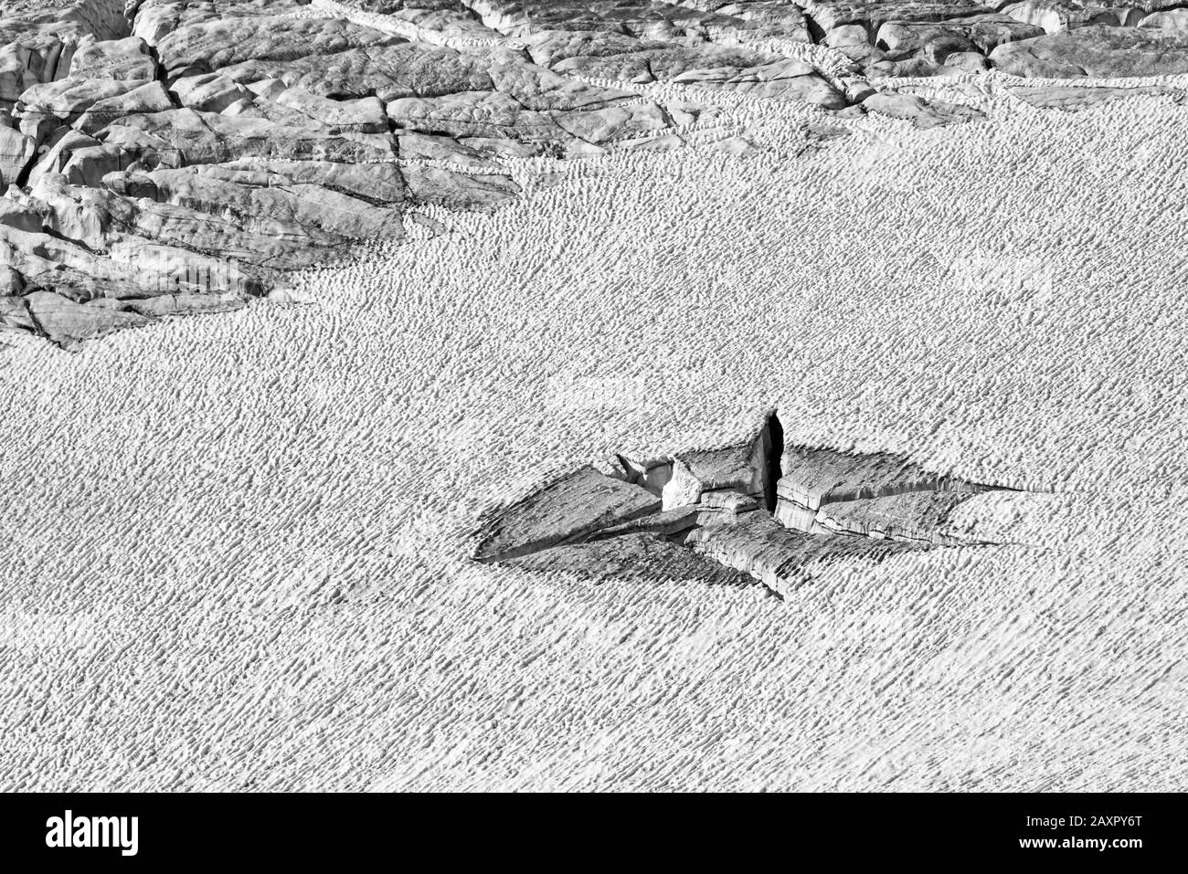 L'extérieur du glacier de Mullwitzkees, sous la Großvenediger (3666m), dans le Tyrol oriental, en Autriche Banque D'Images