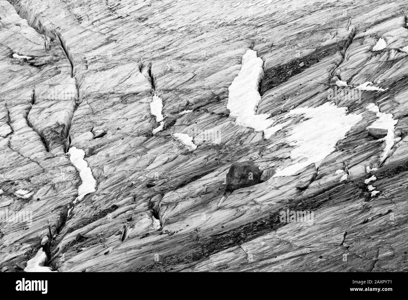 L'extérieur du glacier de Mullwitzkees, sous la Großvenediger (3666m), dans le Tyrol oriental, en Autriche Banque D'Images