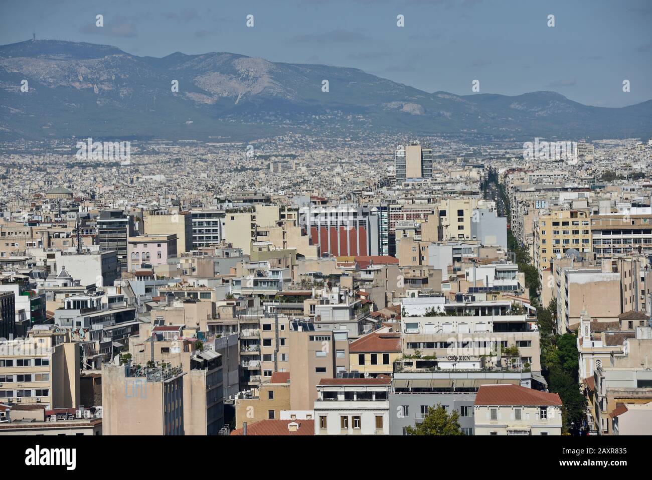 Athènes : vue panoramique de l'Acropole. Grèce Banque D'Images