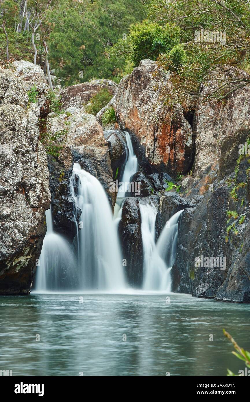 Big Millstream Falls au Atherton Tableland au printemps, Queensland, Australie Banque D'Images Big Millstream Falls au Atherton Tableland au printemps, Queensland, Australie Banque D'Images