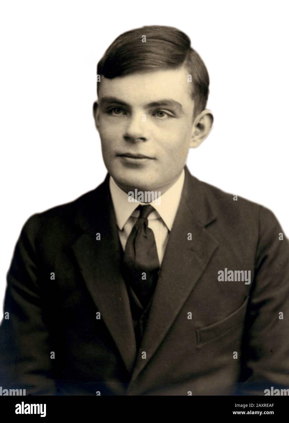 1930 CA., GRANDE-BRETAGNE : LE mathématicien britannique ALAN Mathison TURING ( 1912 - 1954 ) quand était un jeune garçon, inventeur de la machine décodeur pour LE CODE ÉNIGMA pendant la seconde Guerre mondiale quand le U-Boat nazi a bloqué la Grande-Bretagne . - ORDINATEUR - HÉROS DE GUERRE - EROE DI GUERRA - MATEMATICO - MATEMATICA - INTELLIGENZA ARTIFICIELLE - VICTIME LGBT - GAY - HOMOSEXUALITÉ - omosessuale - omosessualità - portrait - ritratto - TIE - cravatta - collier - colletto - celità da giovgiovani ragani - célébrités Quand était jeune --- Archivio GBB Banque D'Images