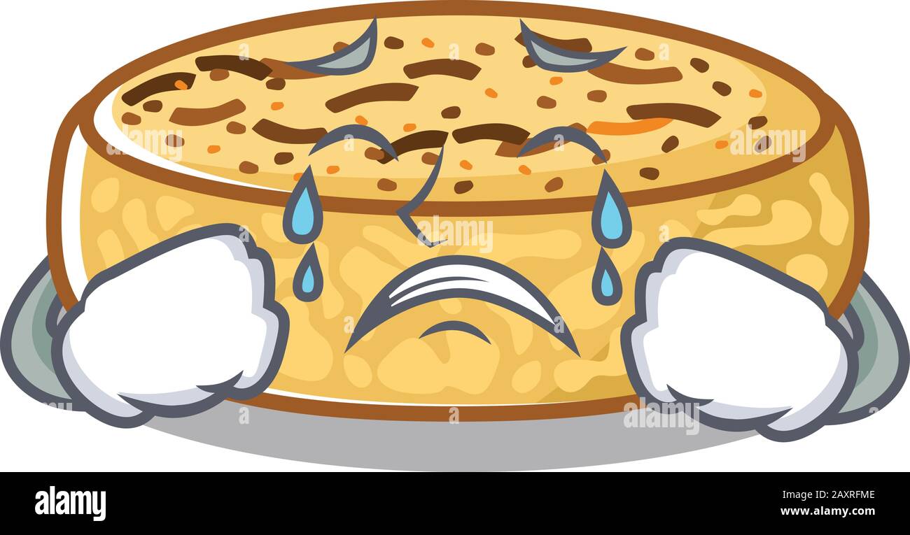 Miettes de dessin de personnage de dessin animé avec un visage triste Illustration de Vecteur