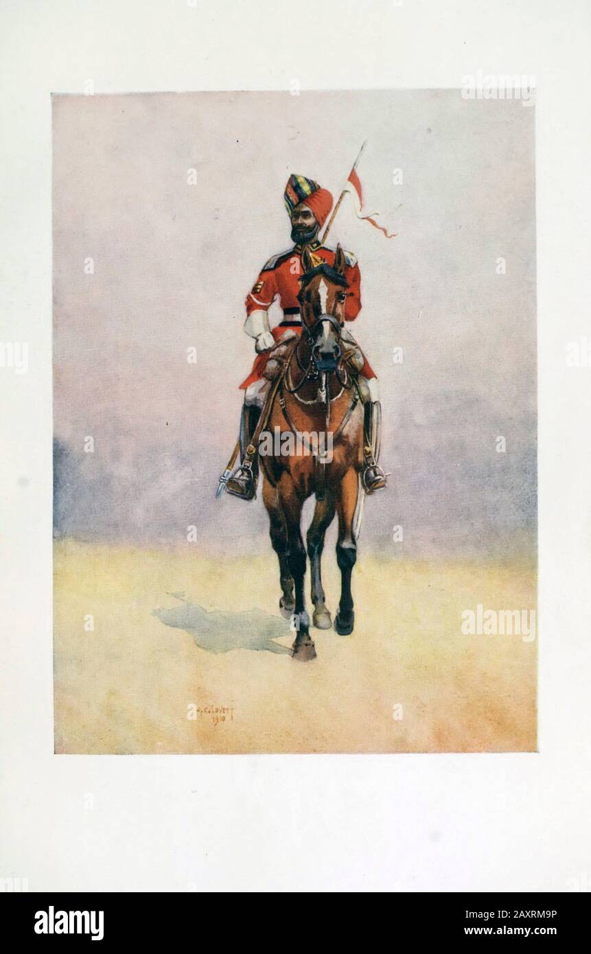 Armées de l'Inde. Par l'unité de thérapie principale Lovett. Londres. 1911 garde du corps du gouverneur, Bombay Musalman Rajput Banque D'Images
