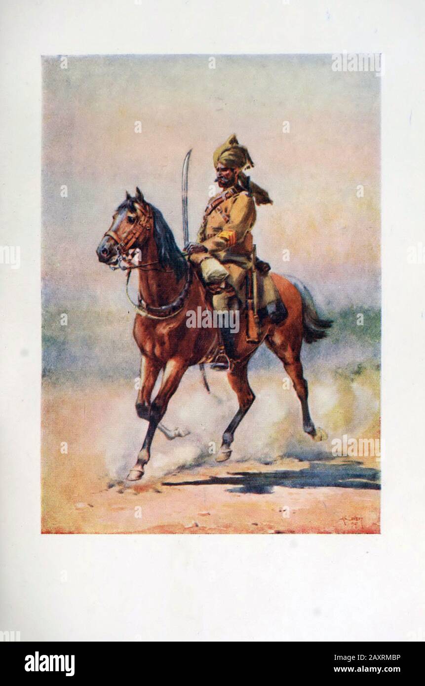 25ème Cavalerie (Frontier Formès). Armées de l'Inde. Par l'unité de thérapie principale Lovett. Londres. 1911 Bangash / (Pathan) Banque D'Images