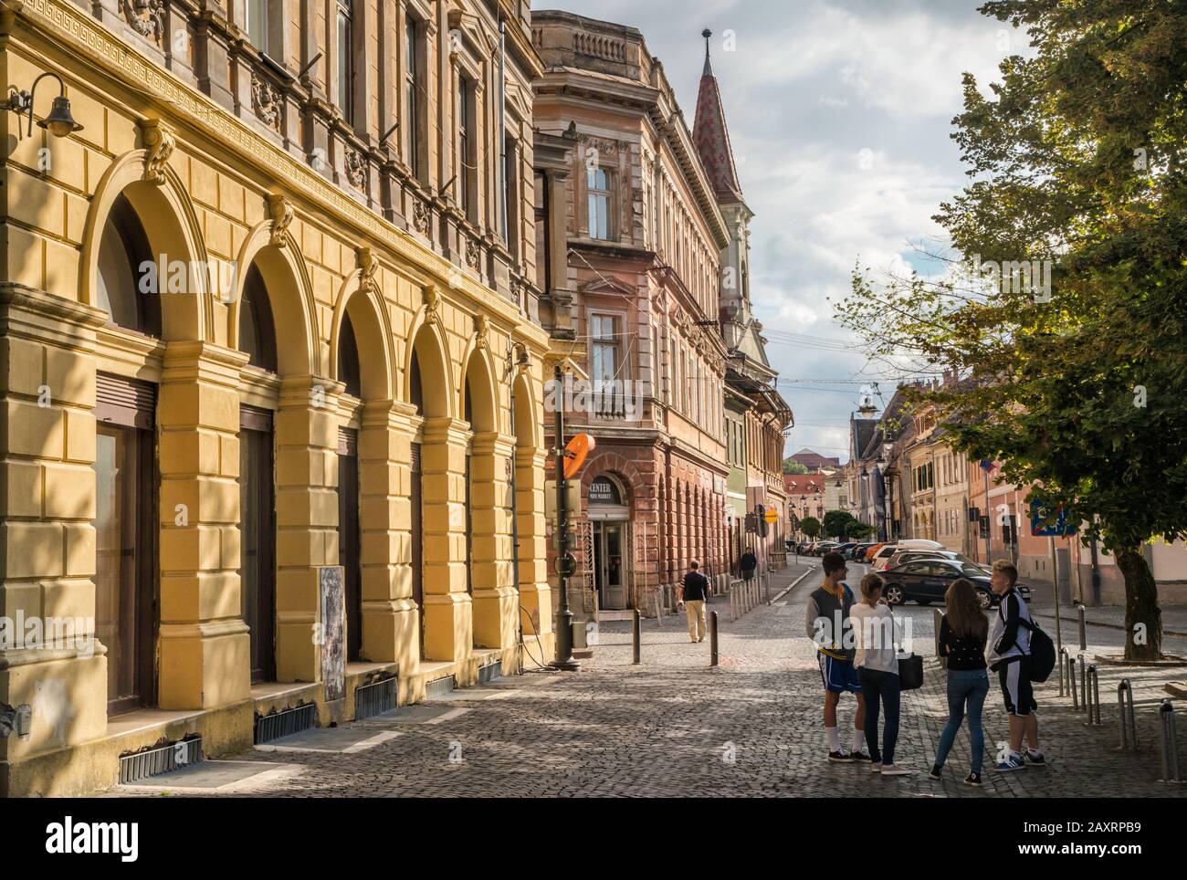 Strada Mitropoliei À Sibiu, Transylvanie, Roumanie Banque D'Images