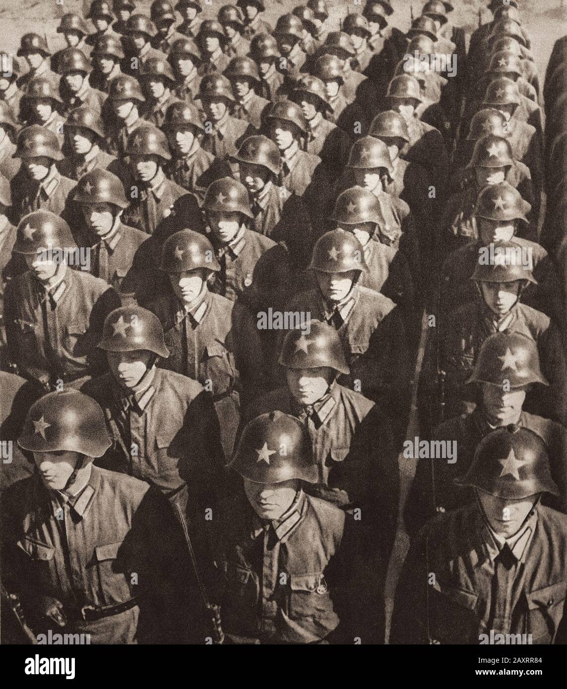 Armée Rouge. Du livre de propagande soviétique de 1937. Banque D'Images