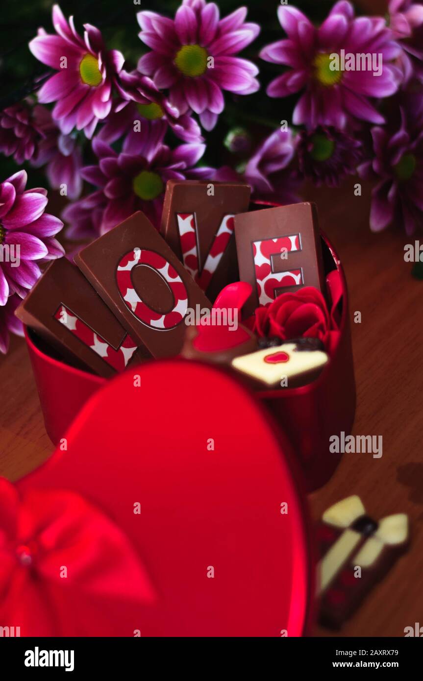 Boîte de chocolats cadeau pour San Valentine Banque D'Images