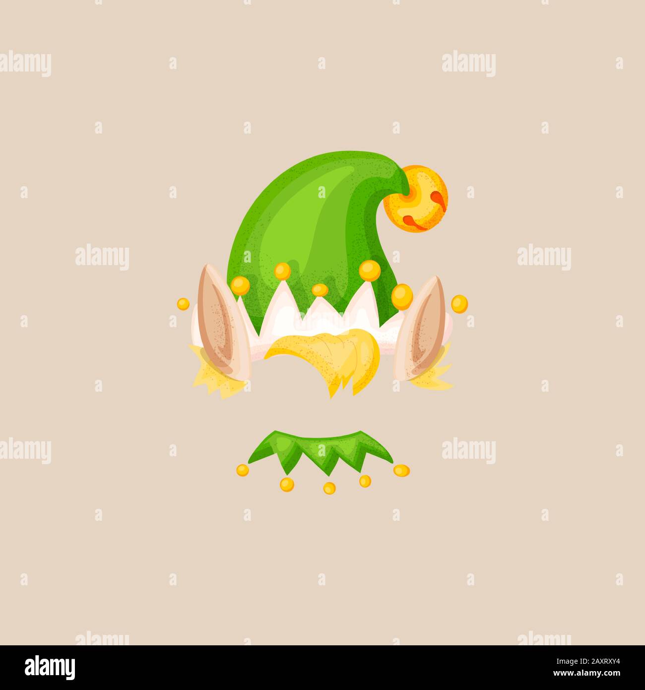 Masque de stand de Noël photo prop de noël elf. Chapeau, cheveux 