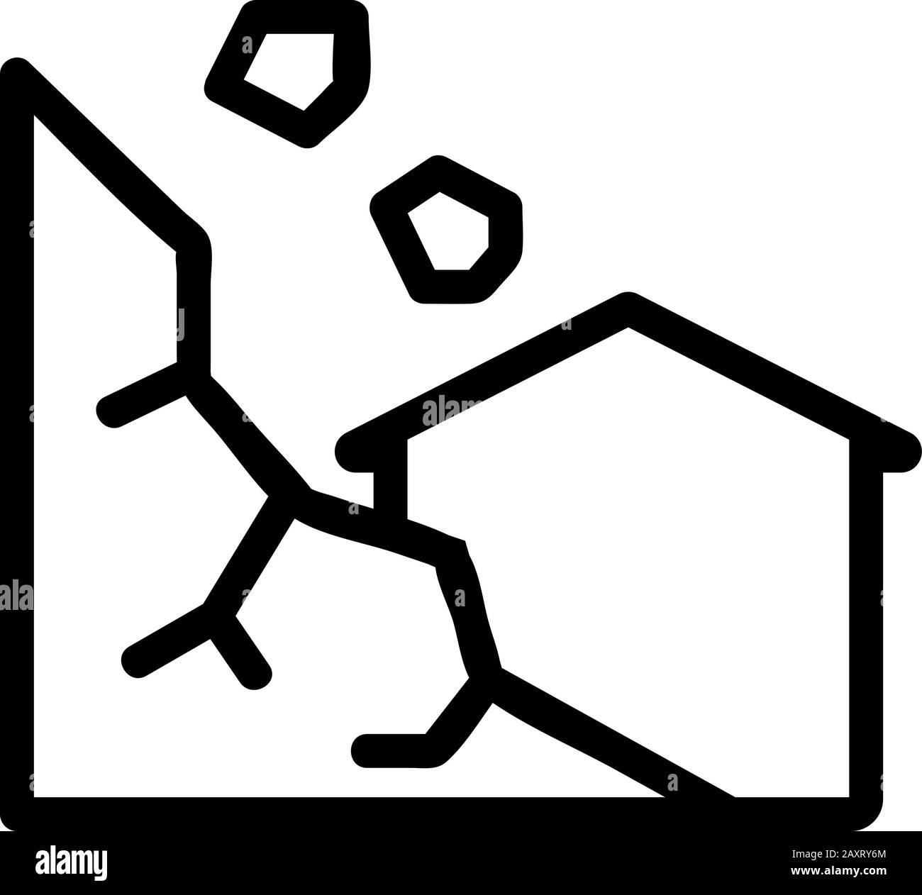 Vecteur D'Icône de glissement de terrain. Illustration du symbole de contour isolé Illustration de Vecteur