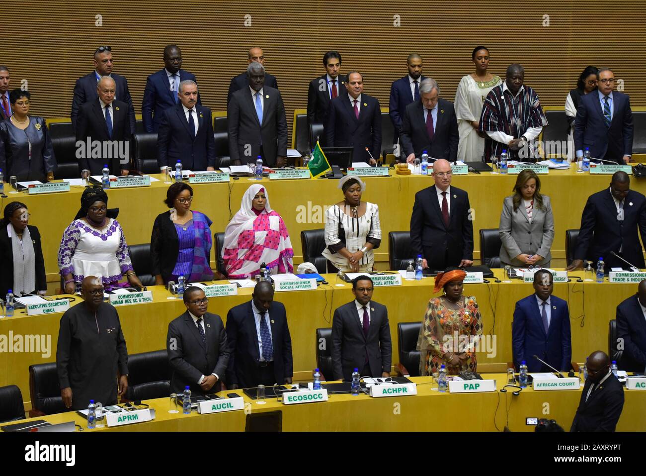 Addis-Abeba, Ethiopie. 9 février 2020. Le 33ème sommet des chefs d'État et de gouvernement de l'Union africaine (UA) se tient au siège de l'UA à Addis-Abeba, en Éthiopie, le 9 février 2020. Crédit: Michael Tewelde/Xinhua/Alay Live News Banque D'Images