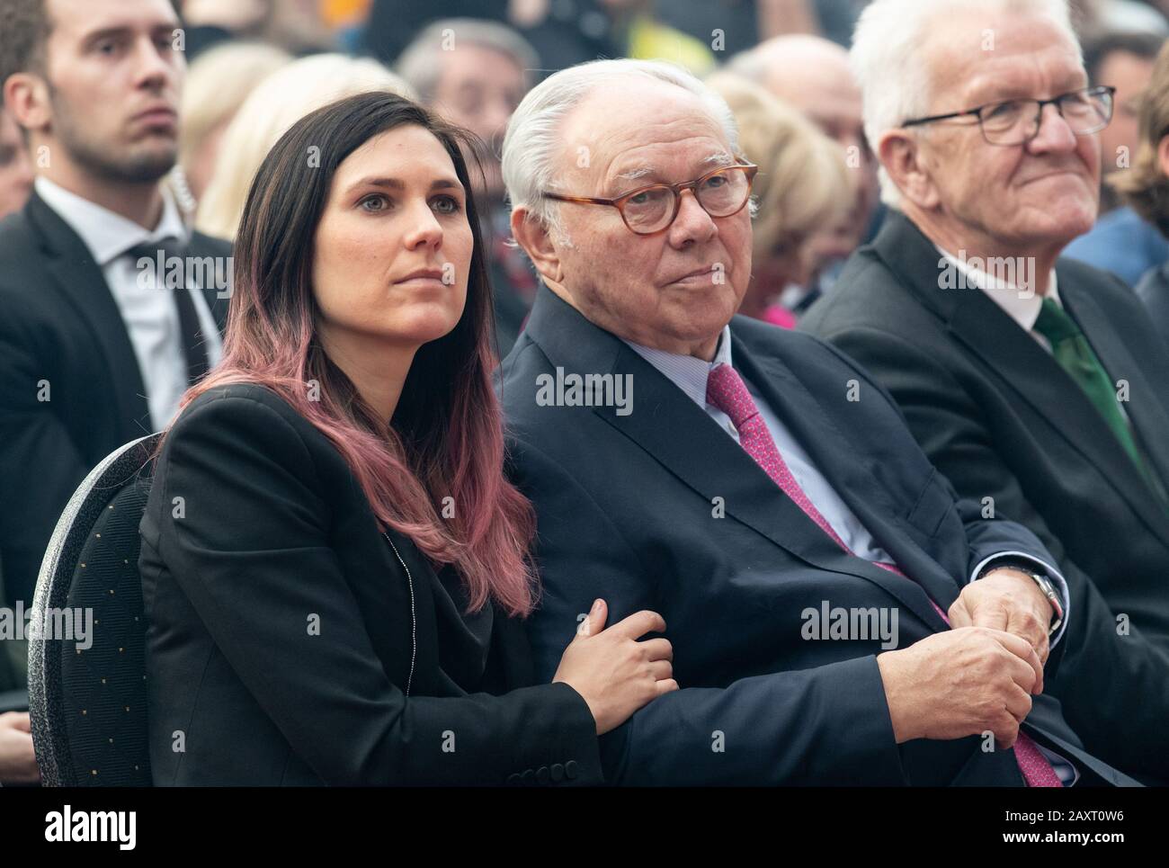 Offenburg, Allemagne. 12 février 2020. Elisabeth Burda et l'éditeur Hubert Burda (r) à la fête du personnel du groupe des médias. L'éditeur Hubert Burda célèbre son 80ème anniversaire. Crédit: Patrick Seeger/Dpa/Alay Live News Banque D'Images