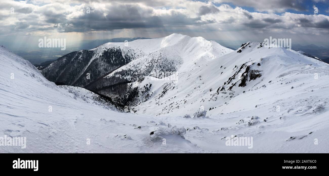 Paysage de montagne Hiver - Mala Fatra Banque D'Images