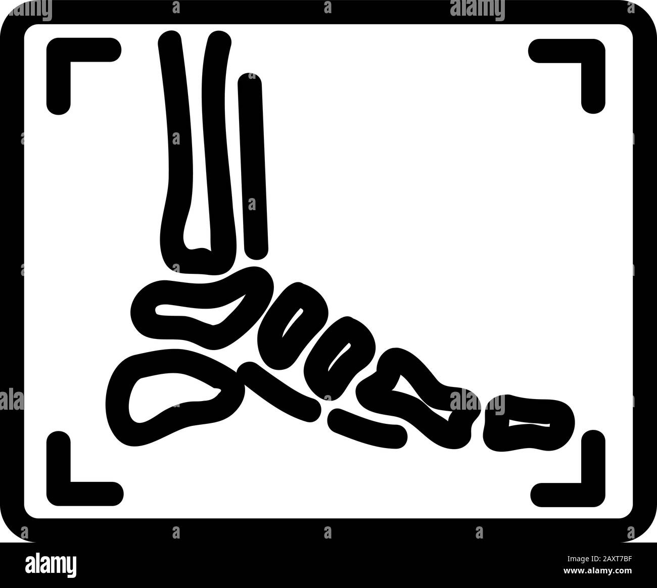 Vecteur d'icône d'os de pied. Illustration du symbole de contour isolé Illustration de Vecteur