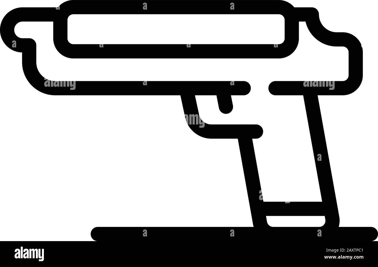 Pistolet de la police, l'icône de style contour Illustration de Vecteur