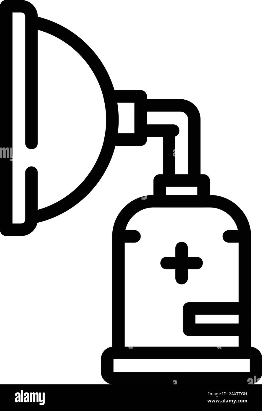 Icône masque d'oxygène d'anesthésie, style de contour Illustration de Vecteur