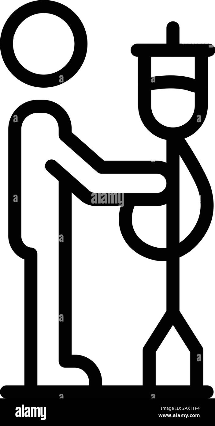 Icône du statif d'anesthésie, style de contour Illustration de Vecteur