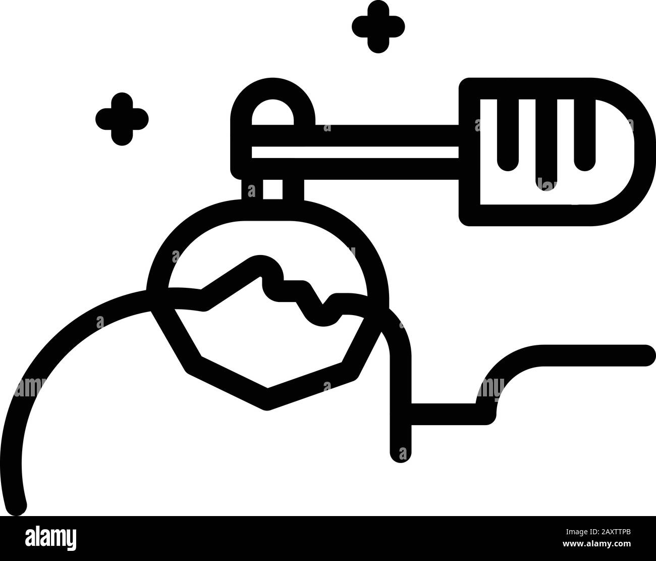 Icône anesthésie homme, style contour Illustration de Vecteur