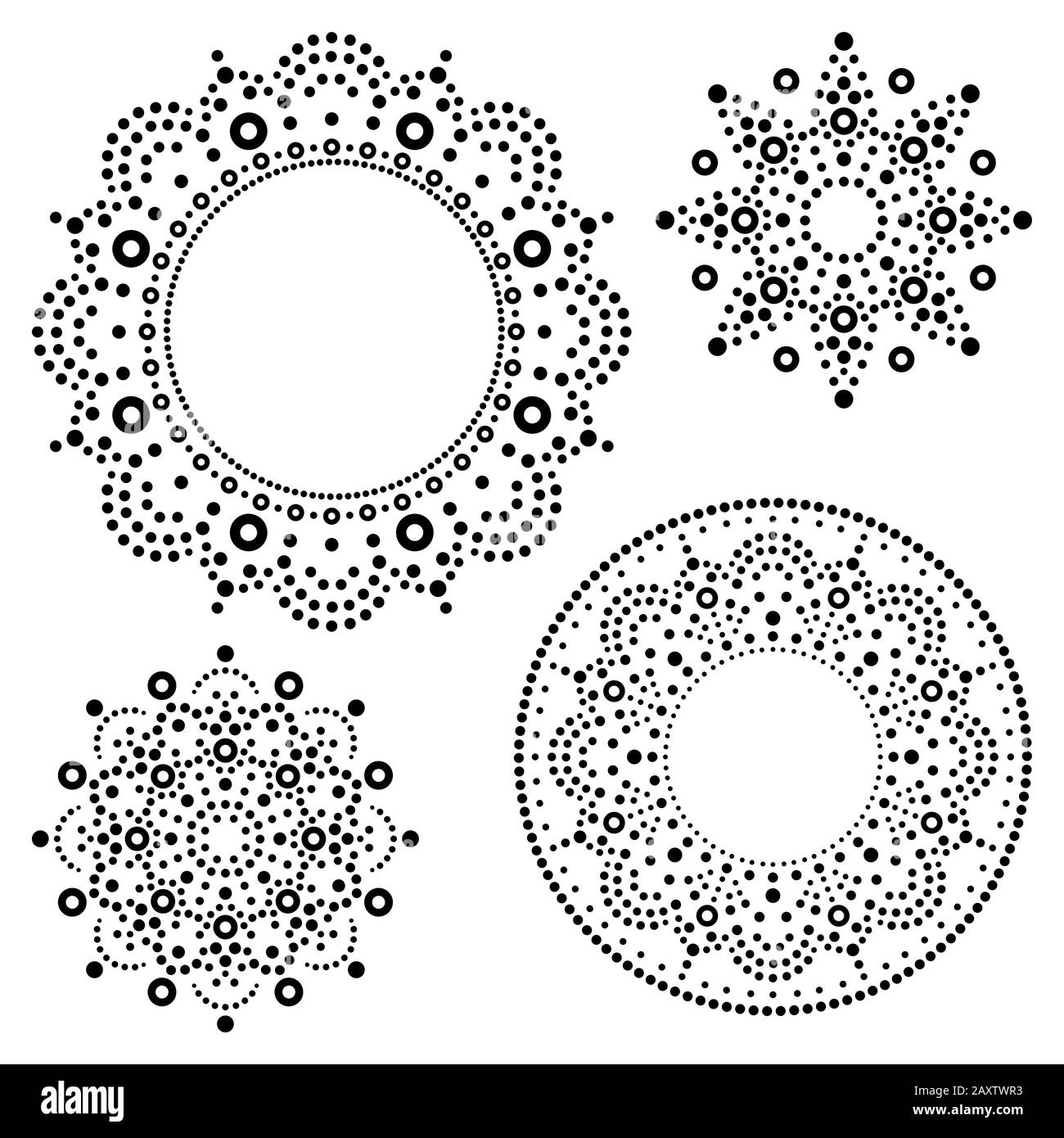 Mandala Mandala Australian dot paiting set - vector design, motifs décoratifs traditionnels autochtones australiens, collection d'art de la mosaïque Illustration de Vecteur