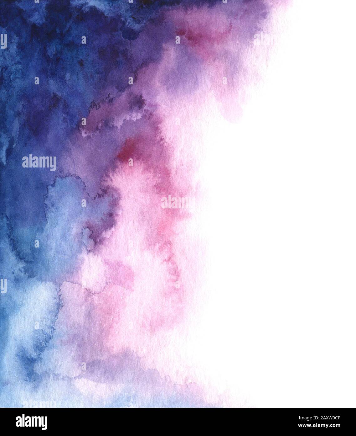 Fond dégradé bleu, rose et violet abstrait aquarelle Banque D'Images