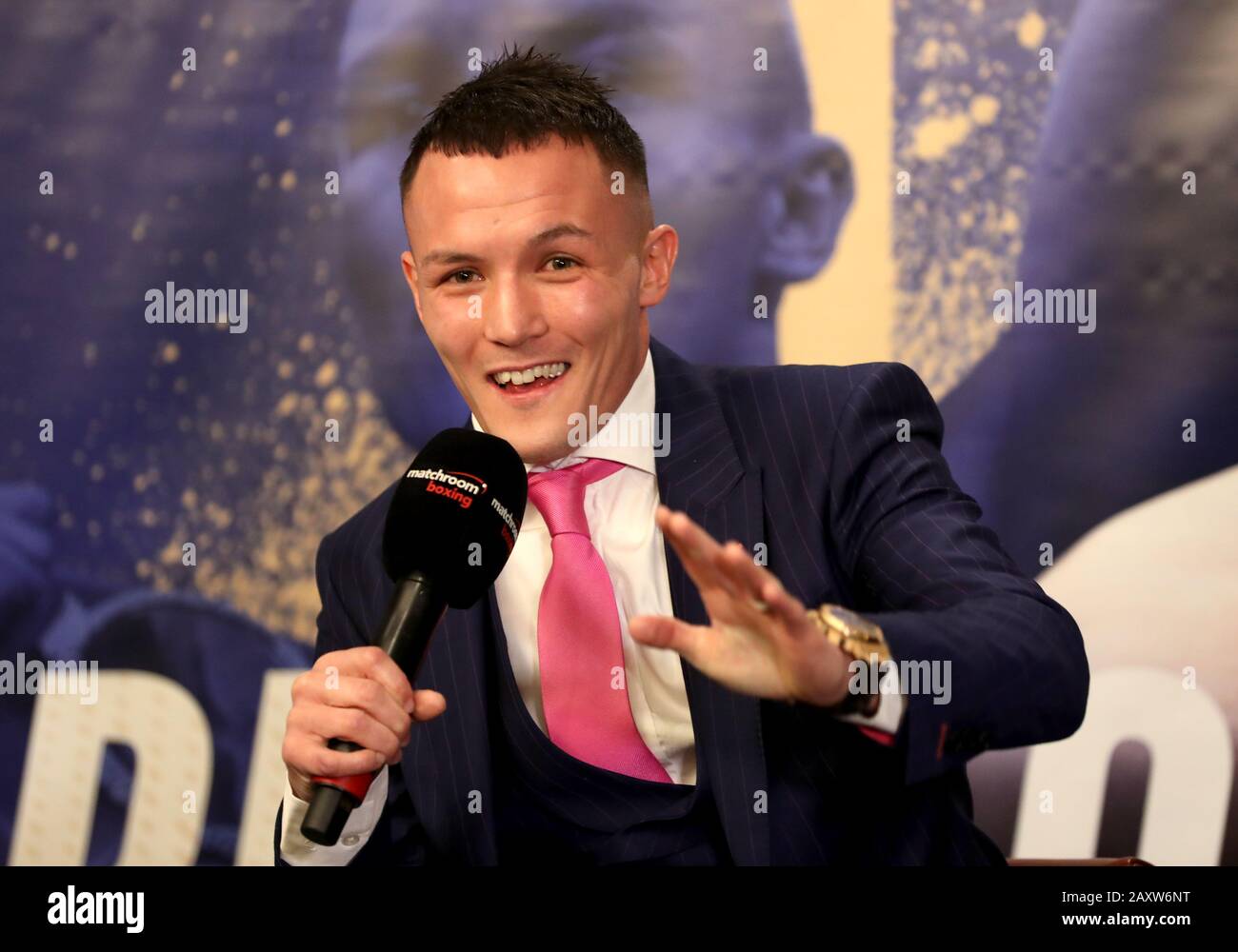 Josh Warrington lors de la conférence de presse au stade Emerald Headingley, Leeds. Banque D'Images