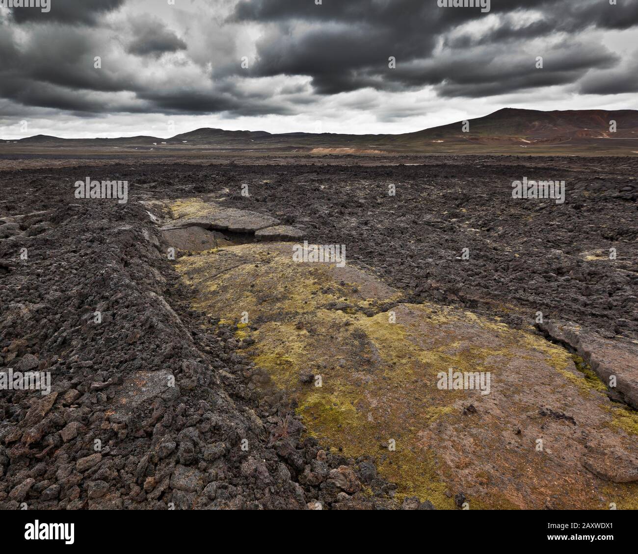 Pluie, géothermie - zone volcanique, Krafla, nord de l'Islande Banque D'Images