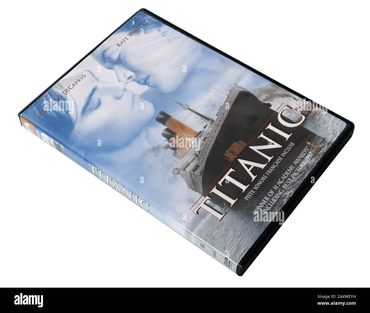 Film Titanic avec Leonardi DiCaprio et Kate Winslet sur DVD Banque D'Images