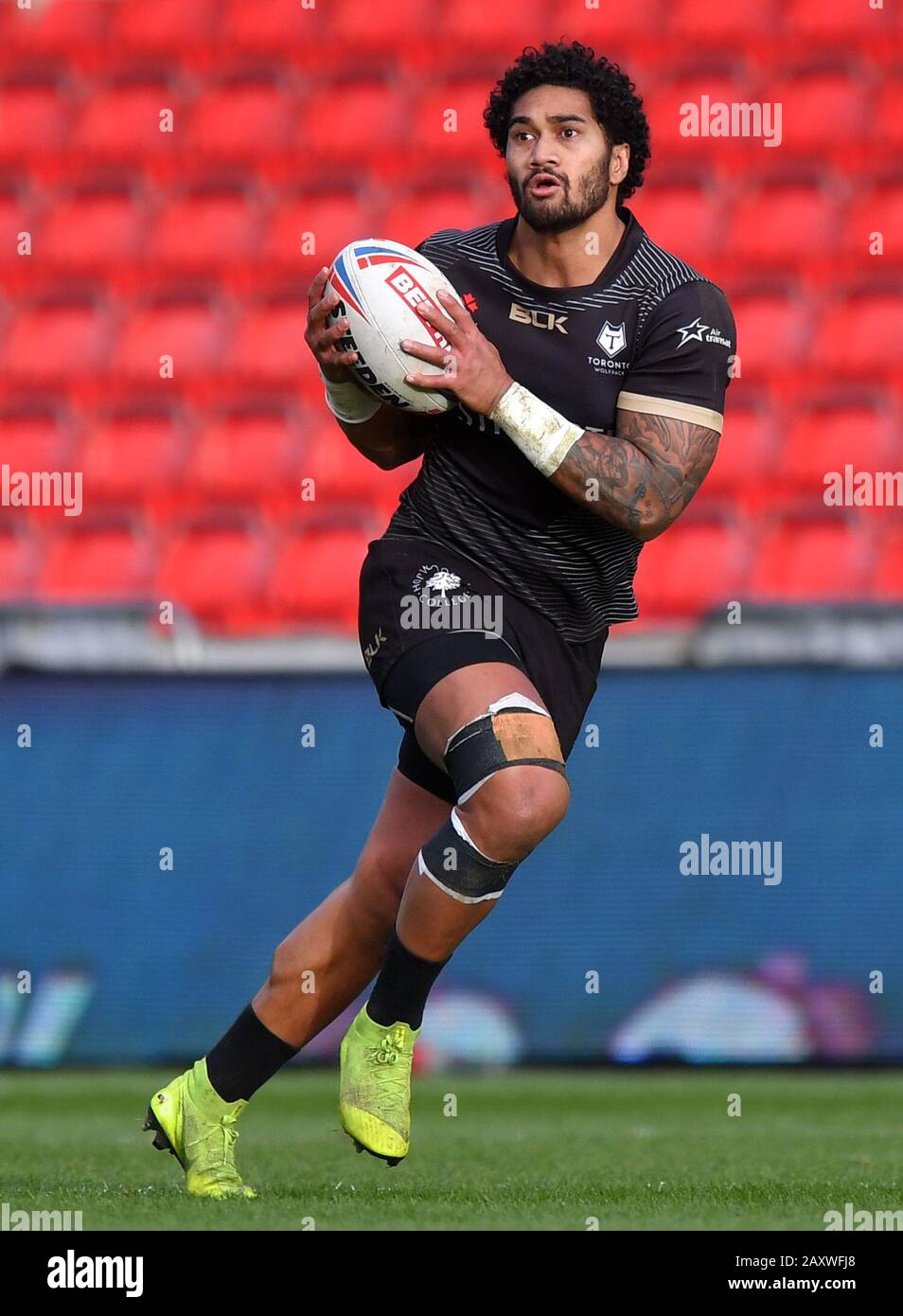 Ricky Leutele de Toronto Wolfpack lors du match de la Super League Betfred au stade AJ Bell, Salford. Banque D'Images