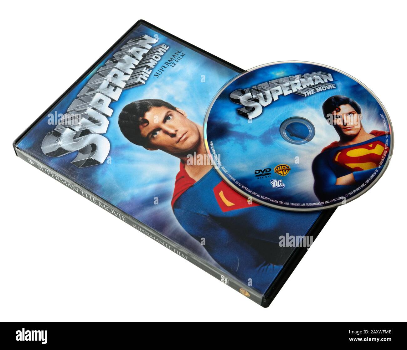 Super-man Le film sur DVD Banque D'Images
