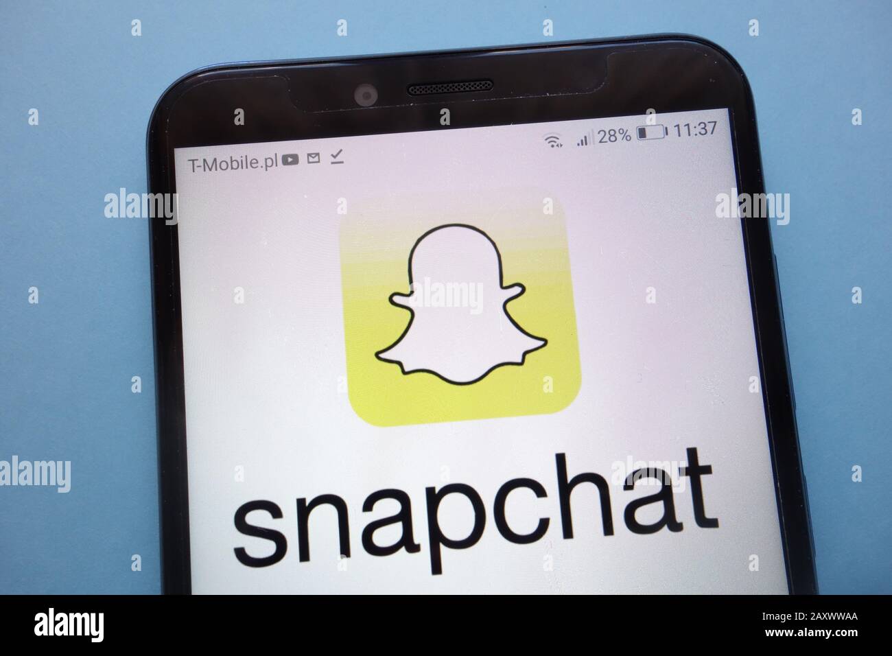 Logo Snapchat affiché sur le smartphone Banque D'Images
