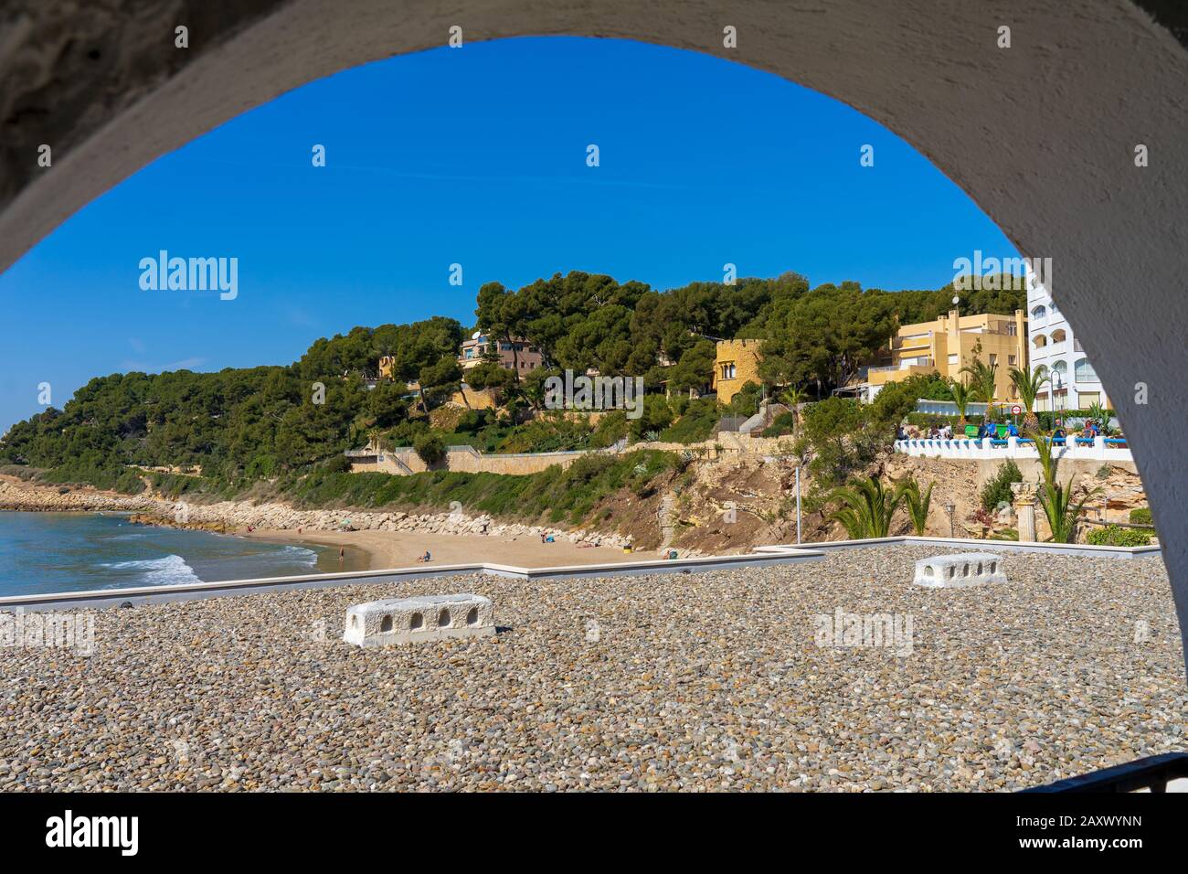 Village de Roc de Sant Gaieta à Tarragone, Catalogne, Espagne. Banque D'Images