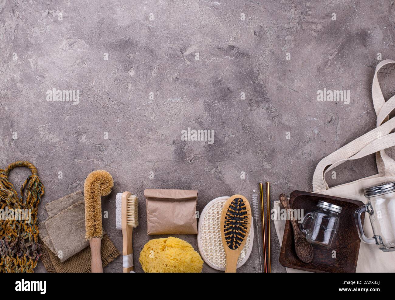 Accessoires écologiques pour la maison zéro déchet Banque D'Images