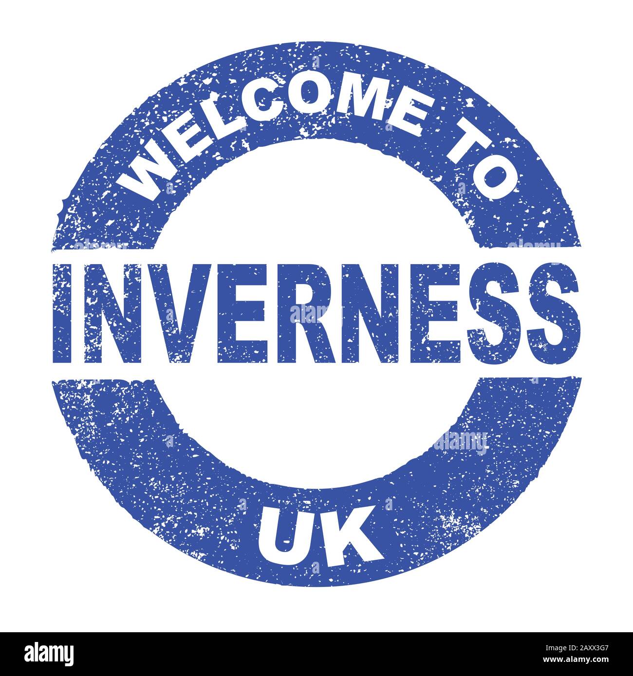 Un tampon d'encre en caoutchouc grunge avec le texte Bienvenue À INVERNESS UK sur un fond blanc Illustration de Vecteur