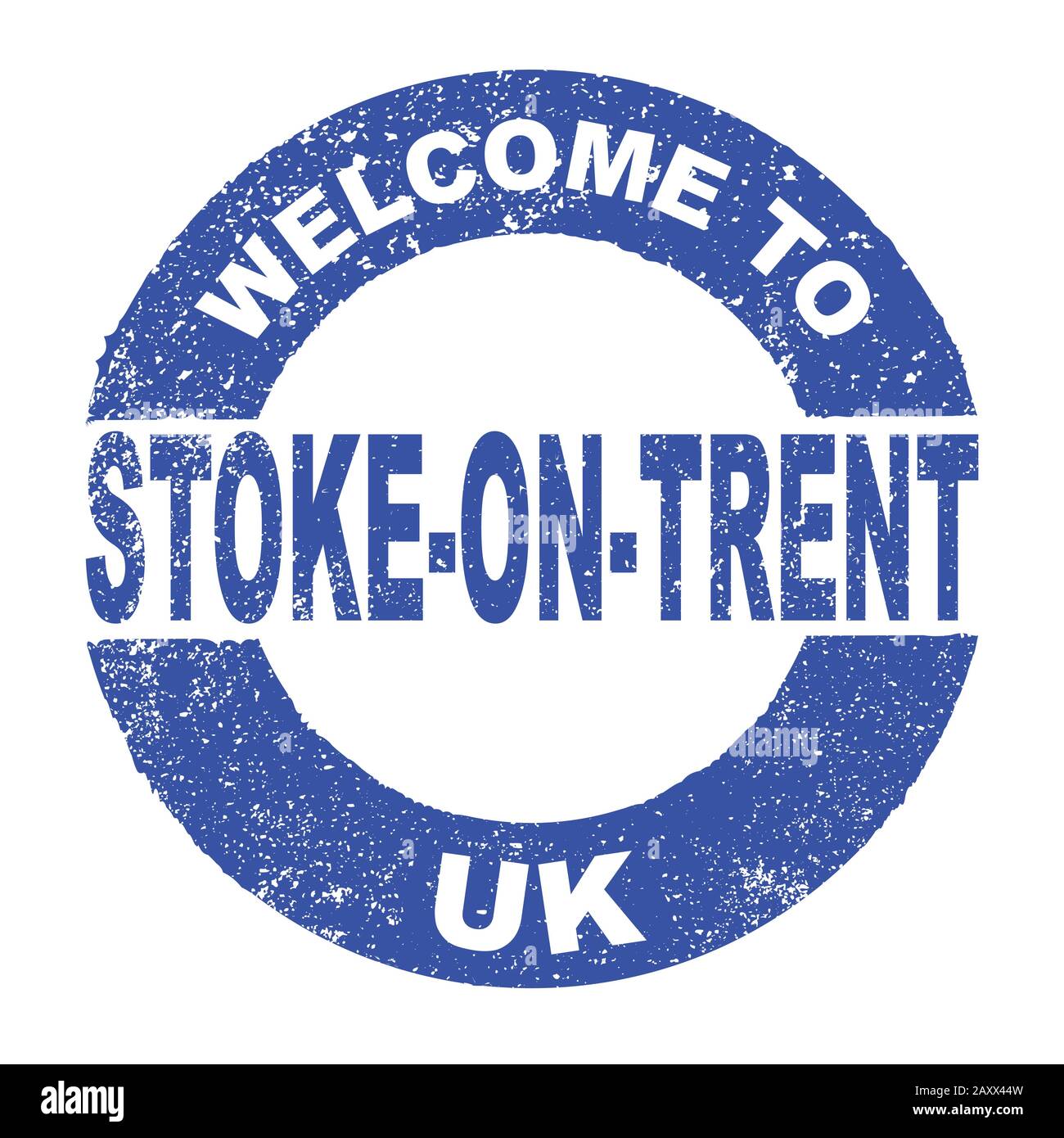 Un tampon d'encre en caoutchouc grunge avec le texte Bienvenue à Stoke on Trent UK sur un fond blanc Illustration de Vecteur