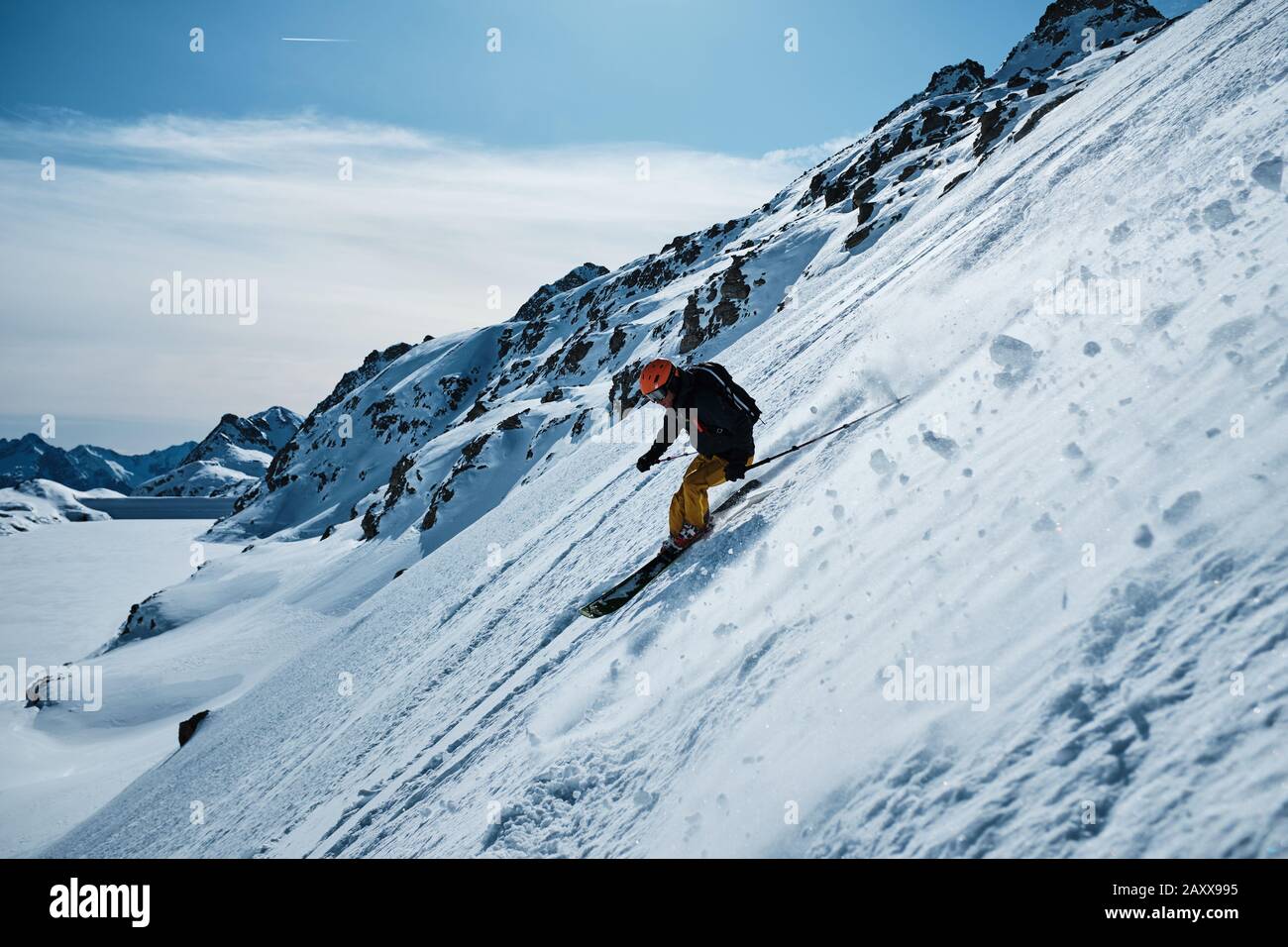 Ski freeride sur Molltaler Gletscher, Autriche Banque D'Images