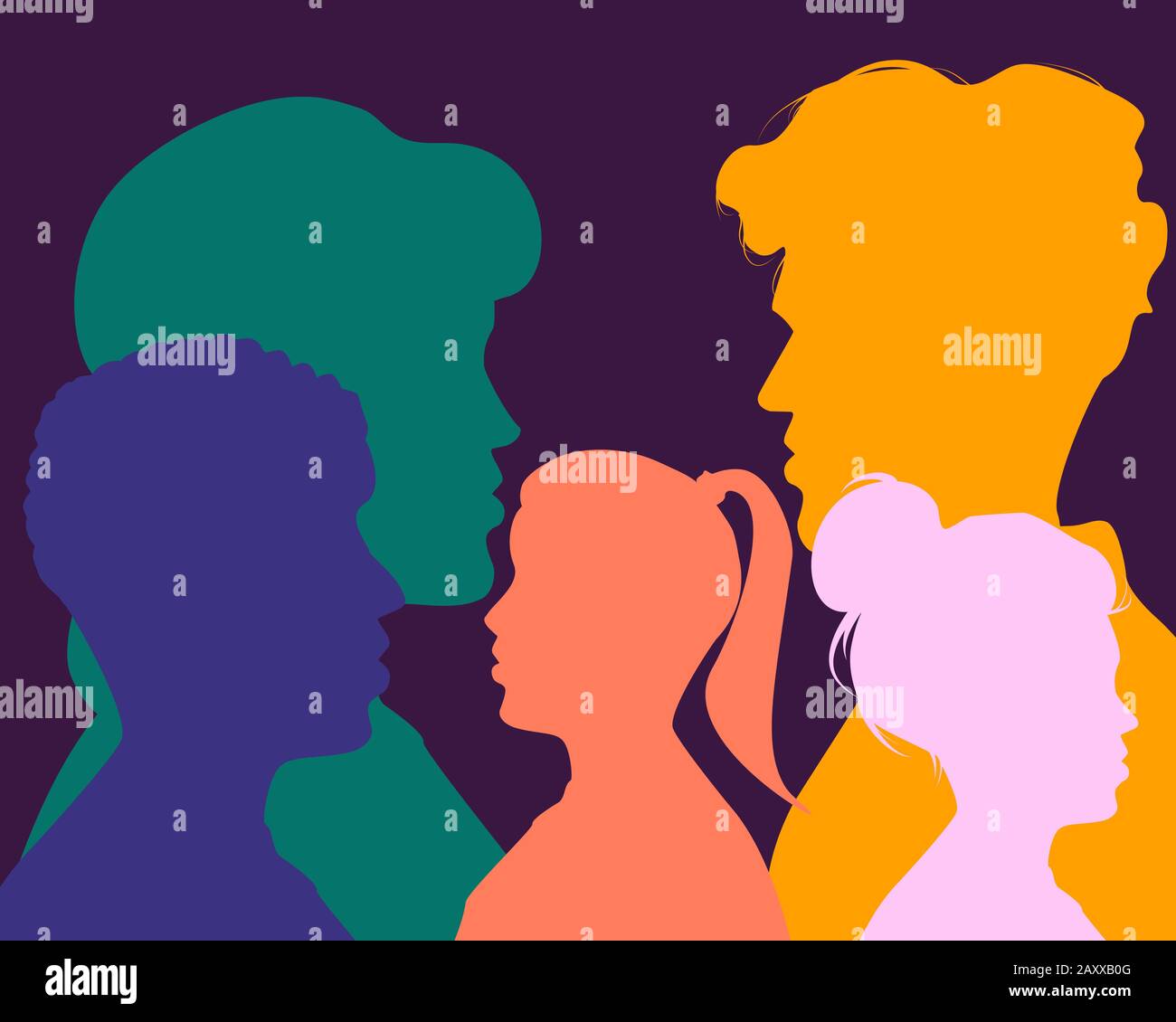 Vecteur du groupe de personnes dans les couleurs Illustration de Vecteur