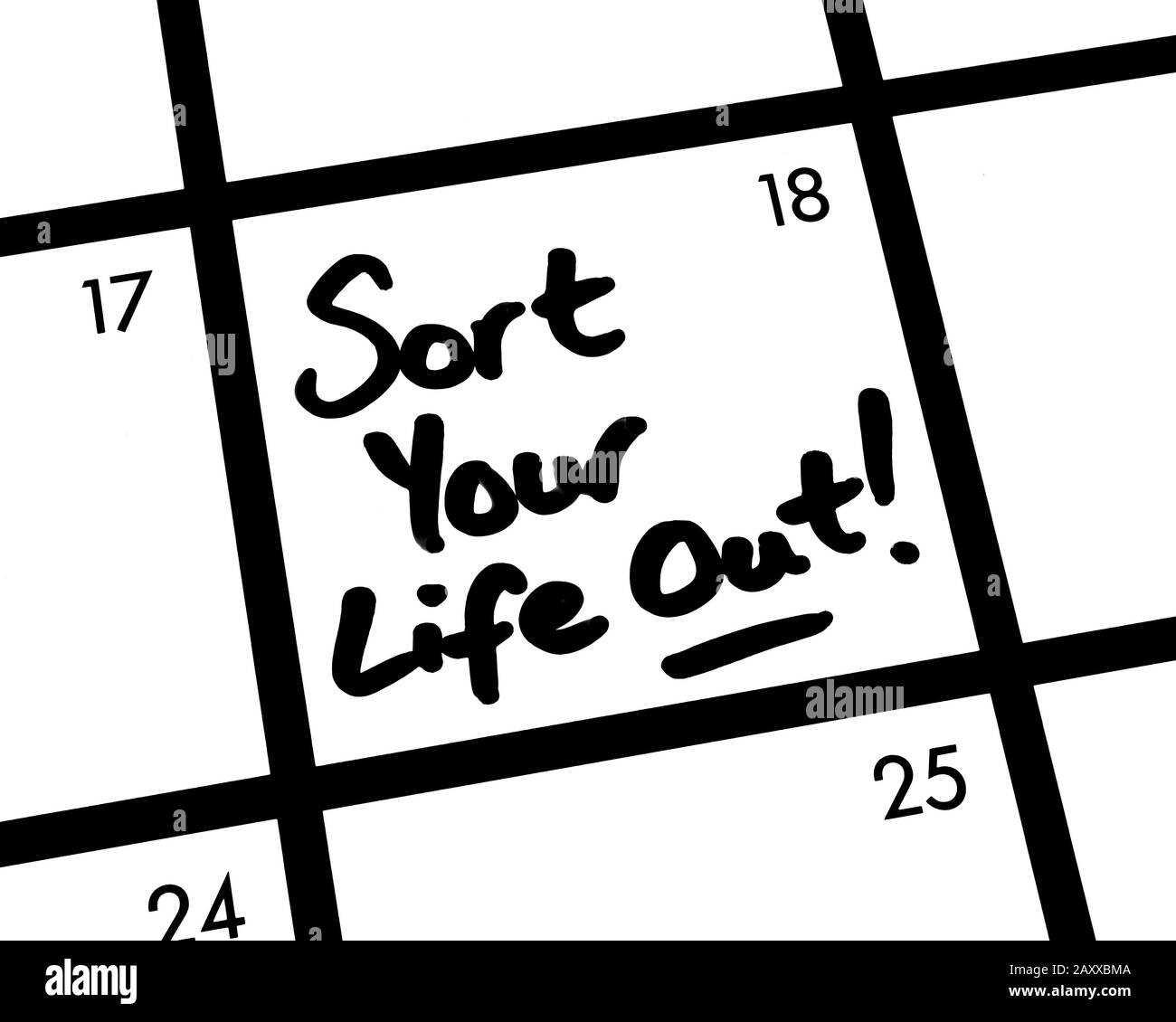 Gros plan sur un sort De votre vie ! entrée de calendrier. Banque D'Images