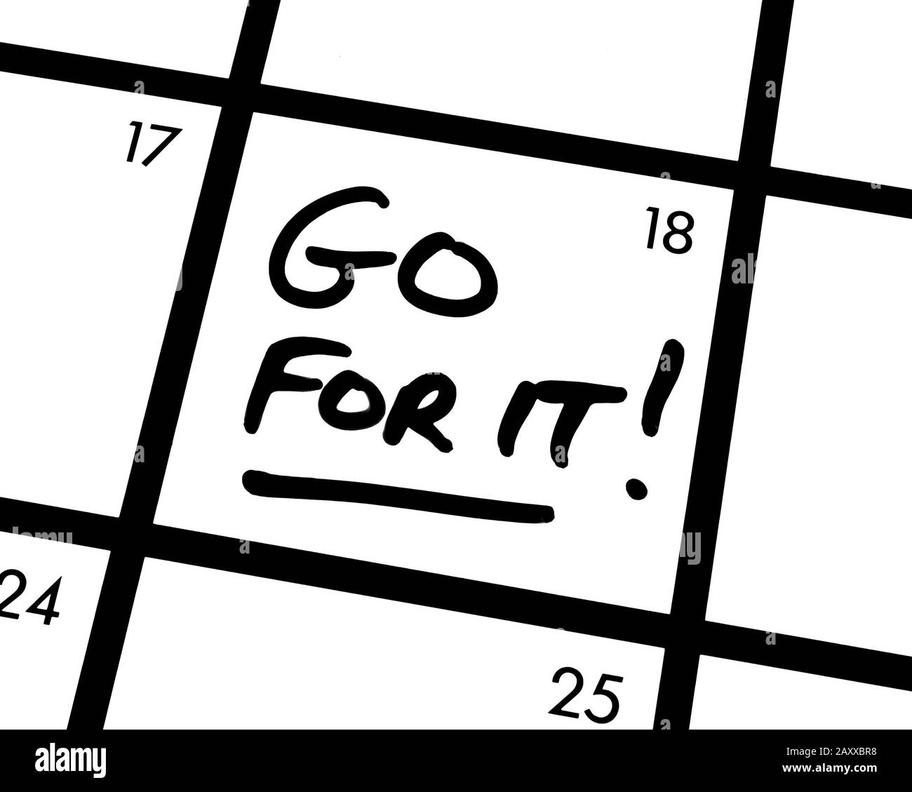 Gros plan Sur La Route ! entrée de calendrier. Banque D'Images