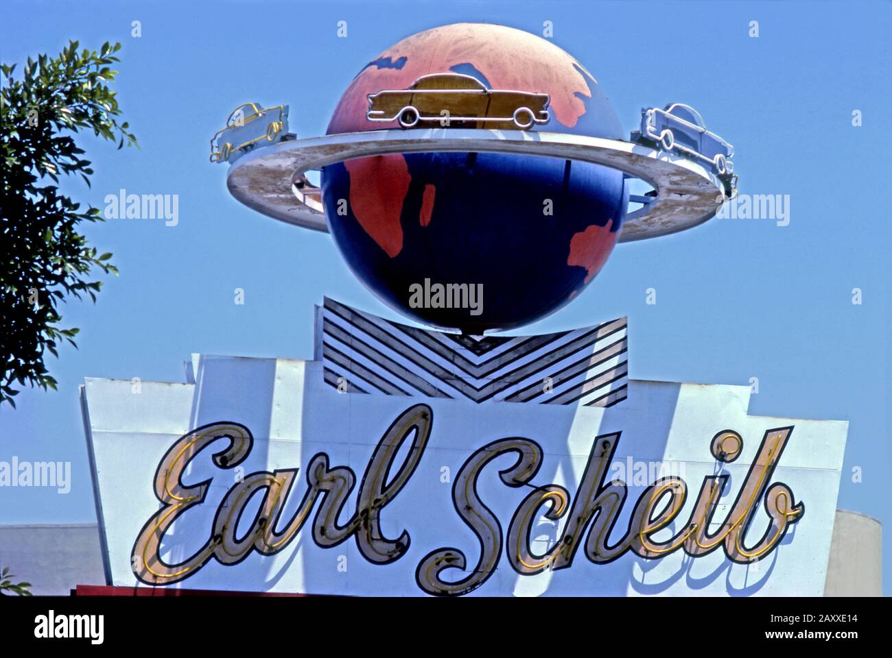 Earl Scheib auto peinture boutique signe sur Olympic près de Doheney à Beverly Hills vers 1977 Banque D'Images