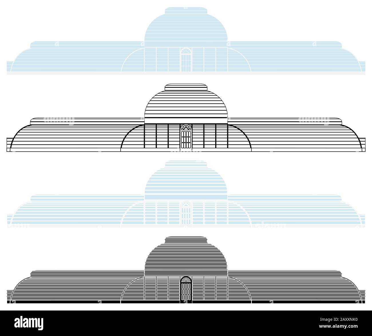 Maison victorienne de palmiers en vue de face Illustration de Vecteur