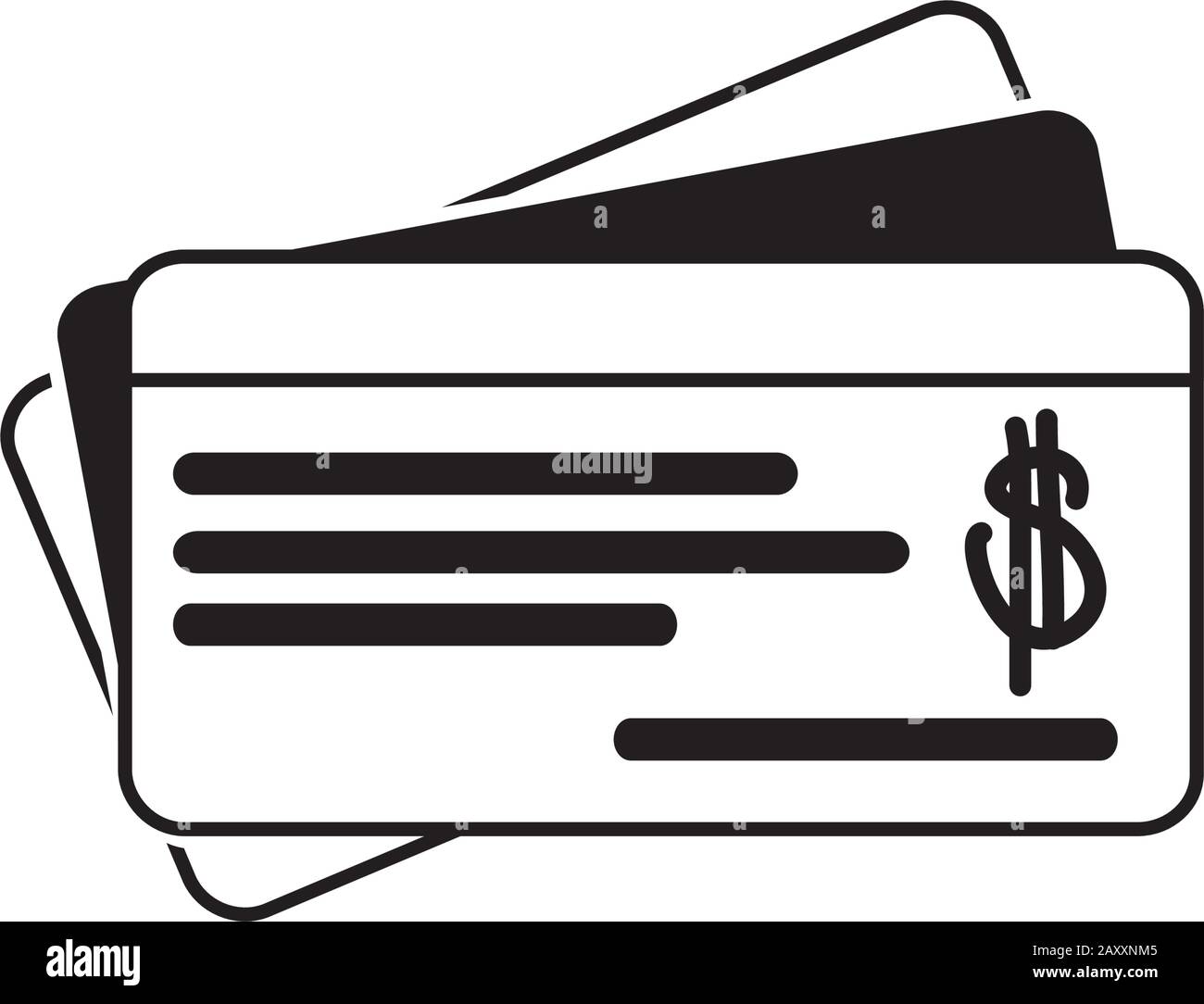 vérifiez l'illustration vectorielle de style de ligne financière d'argent Illustration de Vecteur