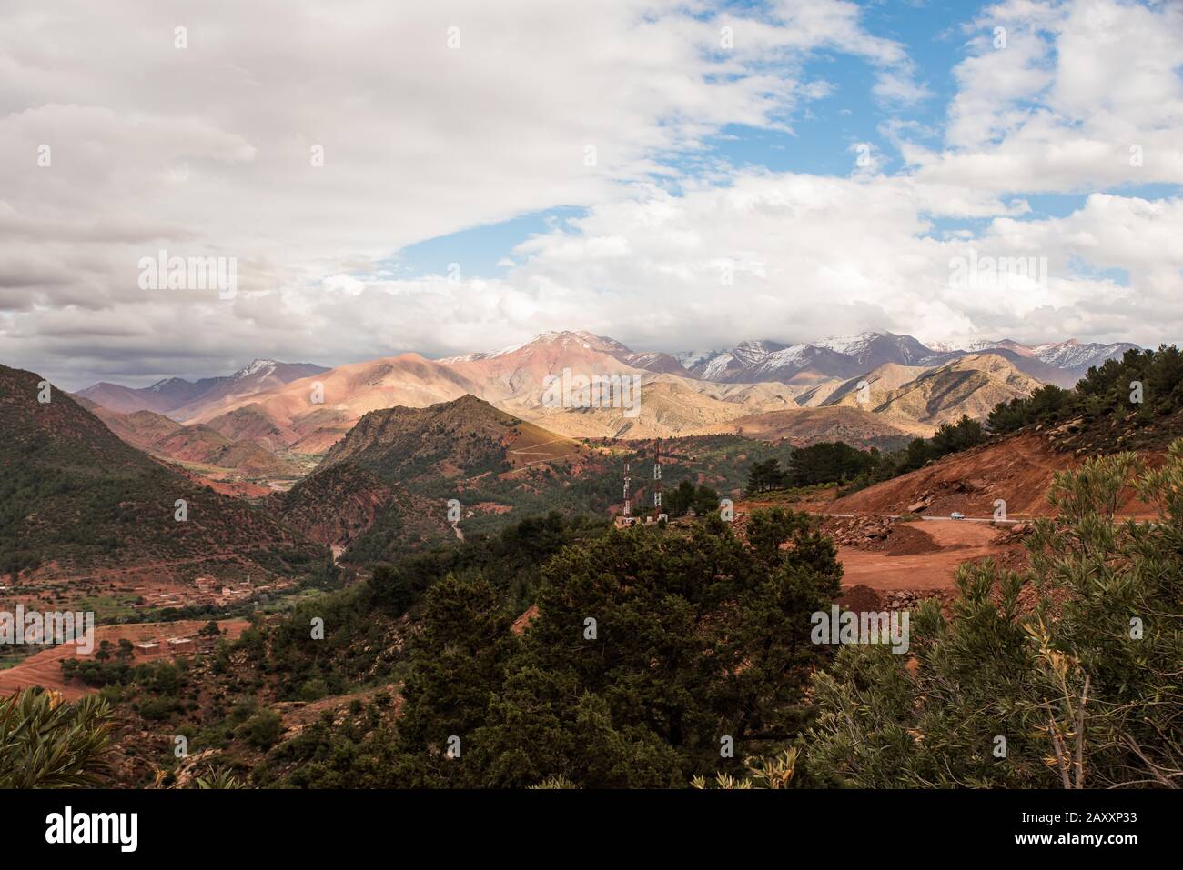 Tizi n'T-ichka Roadtrip paysages, Ouarzazate, Maroc Banque D'Images