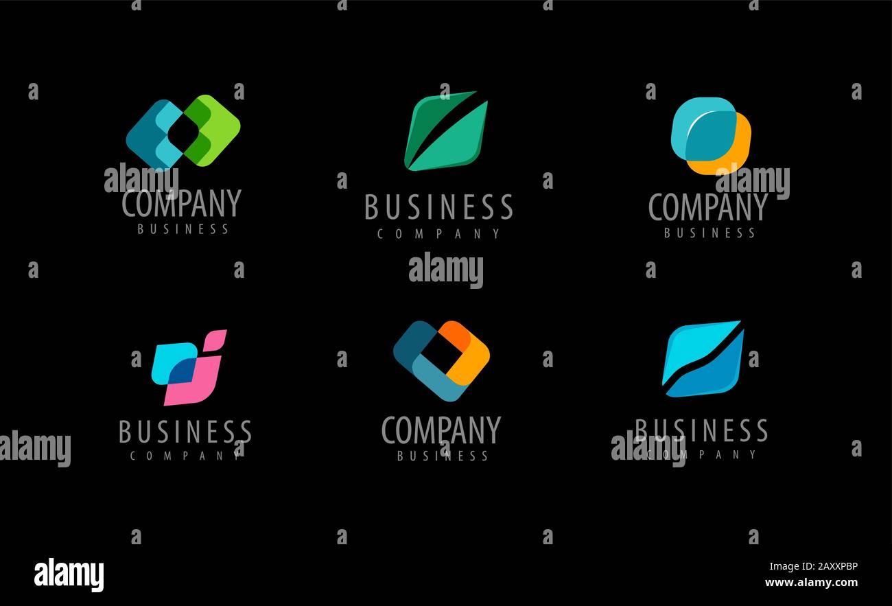 Ensemble d'affaires de logos abstraits colorés. Icônes vectorielles Illustration de Vecteur