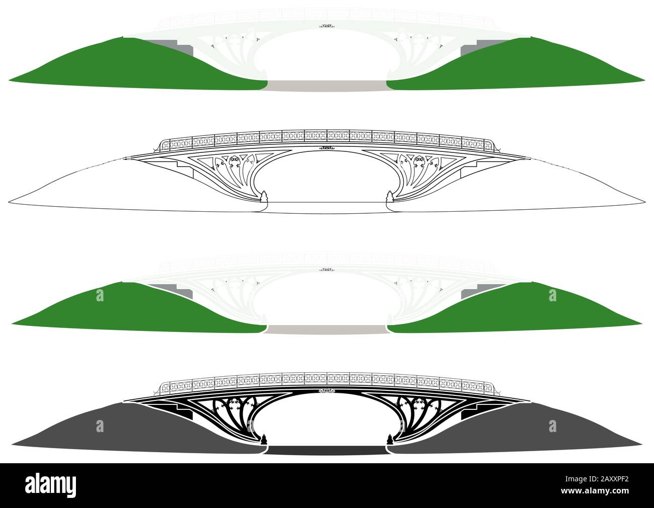 Pont Gothique Dans Central Park Illustration de Vecteur