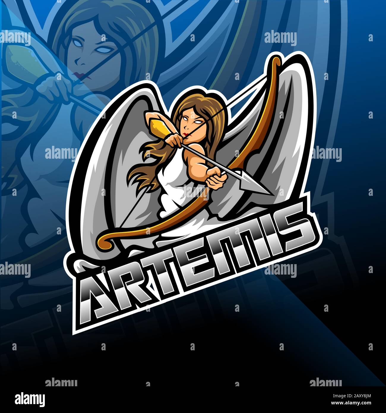 Logo Artemis esport mascot Illustration de Vecteur