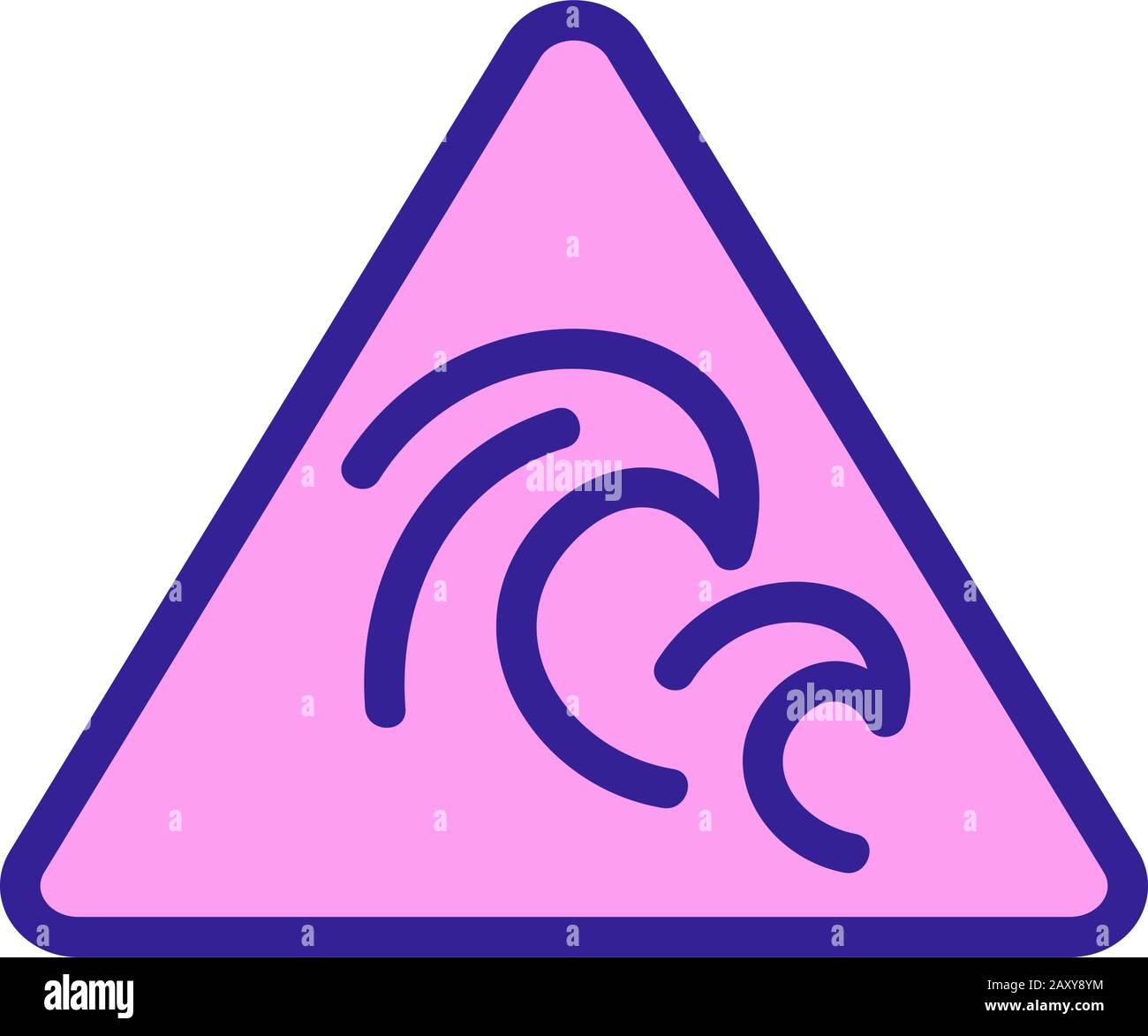 Vecteur icône tsunami. Illustration du symbole de contour isolé Illustration de Vecteur