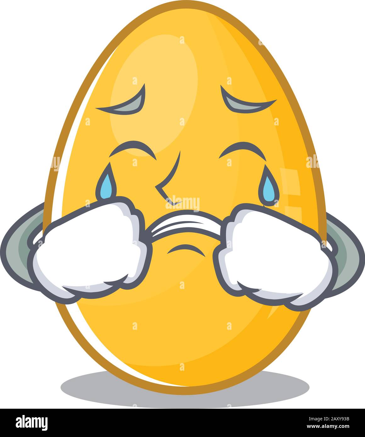 Concept De Personnage De Dessin Anime D Åuf D Or Avec Un Visage Triste Image Vectorielle Stock Alamy