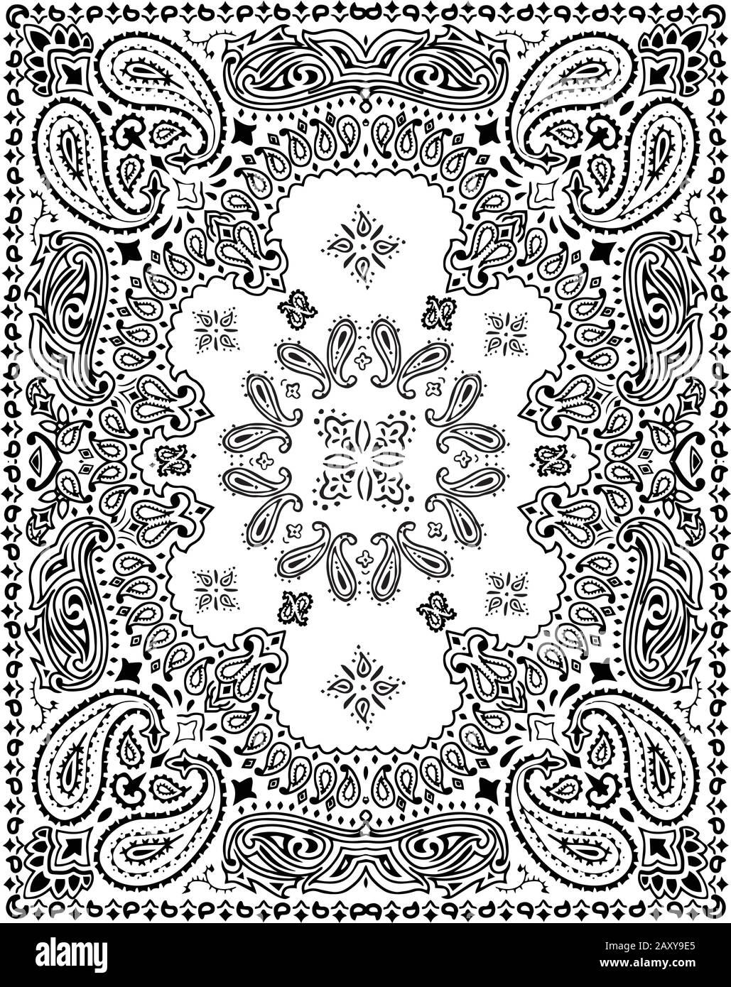 Illustration vectorielle de motif textile Paisley pour bandana , écharpe, etc Illustration de Vecteur