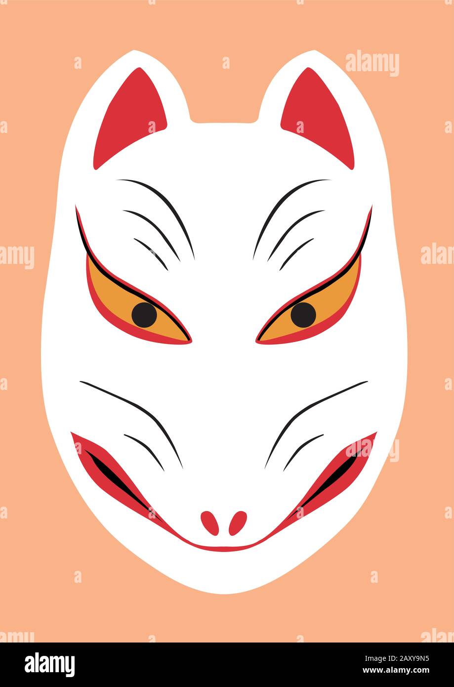 Illustration du masque de renard japonais Illustration de Vecteur