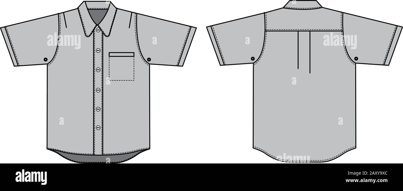 Manches courtes décontracté chemise modèle illustration Illustration de Vecteur